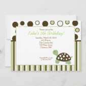 Green Dot Turtle Modern 5x7 Birthday Kaart (Voorkant)