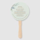 Green Double Happiness Wedding Program & Timeline Handwaaier (Achterkant)