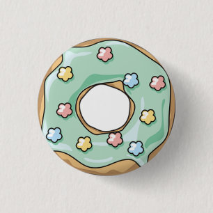 Green Doughnut Ronde Button 3,2 Cm