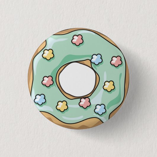 Green Doughnut Ronde Button 3,2 Cm (Voorkant)