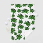 Green Dracaena Fern Leaves, Golf Towel Golfhanddoek (Insitu)