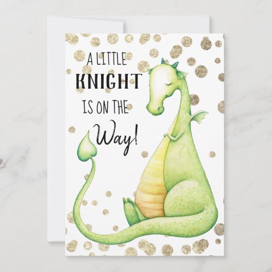 ~ Green Dragon Baby Baby shower Invitation Kaart (Voorkant)