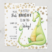 ~ Green Dragon Baby Baby shower Invitation Kaart (Voorkant / Achterkant)