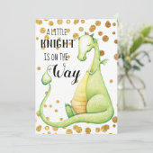 ** Green Dragon Baby Boy Baby shower Uitnodiging (Staand voorkant)