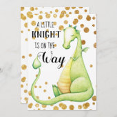 ** Green Dragon Baby Boy Baby shower Uitnodiging (Voorkant / Achterkant)