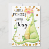 ** Green Dragon Baby Girl Baby shower Uitnodiging (Voorkant)