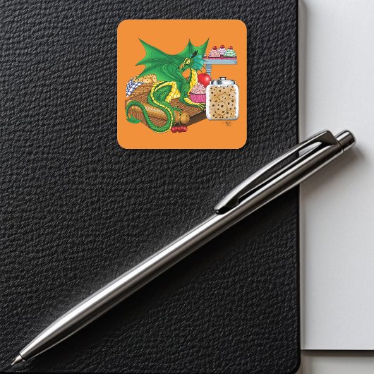 Green Dragon banketbakker Vierkante Sticker