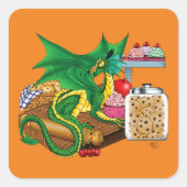 Green Dragon banketbakker Vierkante Sticker (Voorkant)