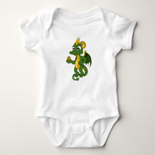 Green dragon cartoon Baby Bodysuit (Voorkant)
