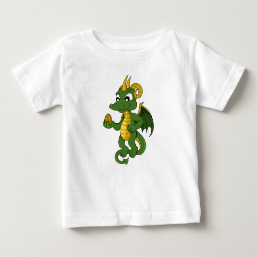 Green dragon cartoon Baby T-Shirt (Voorkant)