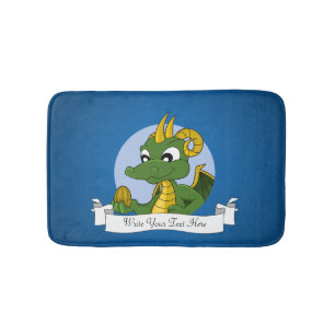 Green dragon cartoon badmat
