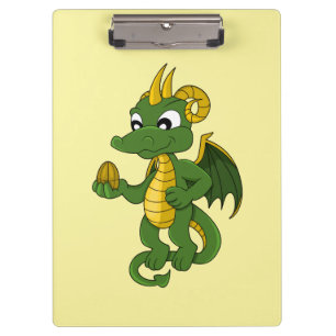 Green dragon cartoon klembord