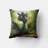 Green Dragon Cartoon Kussen (Achterkant)