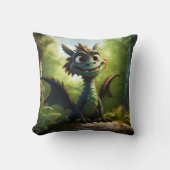 Green Dragon Cartoon Kussen (Voorkant)