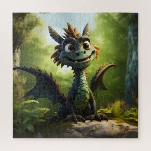Green Dragon Cartoon Legpuzzel