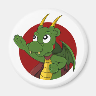 Green dragon cartoon magneet