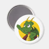 Green dragon cartoon magneet (Voorkant / Achterkant)