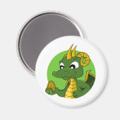 Green dragon cartoon magneet (Voorkant / Achterkant)