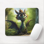 Green Dragon Cartoon Muismat (Met muis)