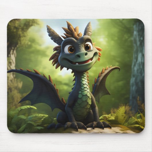 Green Dragon Cartoon Muismat (Voorkant)