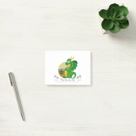 Green dragon cartoon post-it® notes (Kantoor)