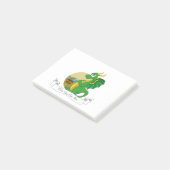 Green dragon cartoon post-it® notes (Schuin)