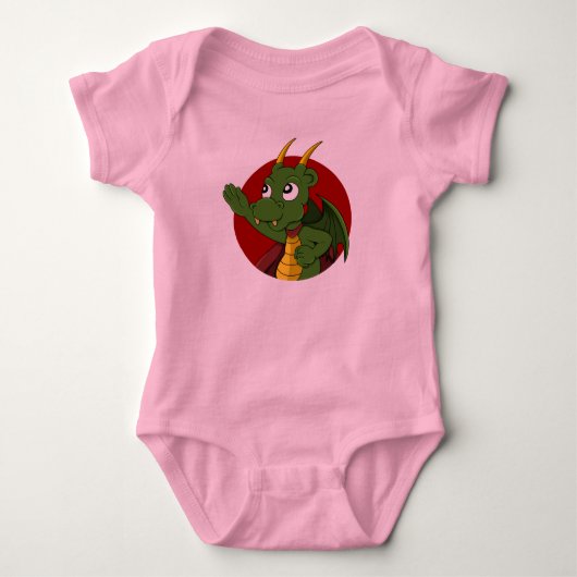 Green dragon cartoon romper (Voorkant)