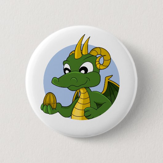 Green dragon cartoon ronde button 5,7 cm (Voorkant)