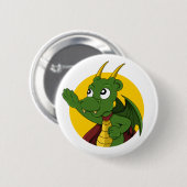 Green dragon cartoon ronde button 5,7 cm (Voorkant /achterkant)