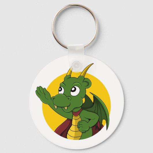 Green dragon cartoon sleutelhanger (Voorkant)