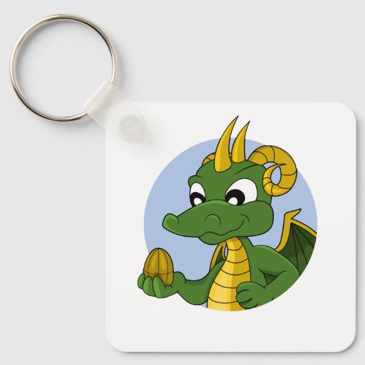 Green dragon cartoon sleutelhanger (Voorkant)