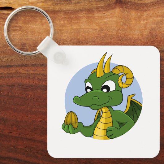 Green dragon cartoon sleutelhanger (Voorkant)