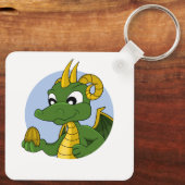 Green dragon cartoon sleutelhanger (Achterkant)