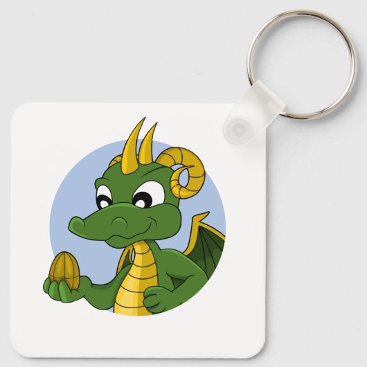 Green dragon cartoon sleutelhanger (Achterkant)