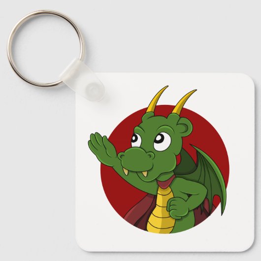 Green dragon cartoon sleutelhanger (Voorkant)
