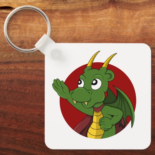 Green dragon cartoon sleutelhanger (Voorkant)