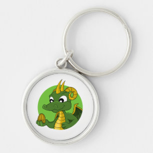 Green dragon cartoon sleutelhanger