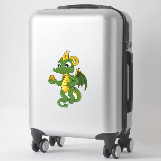 Green Dragon Cartoon Sticker (Koffer)
