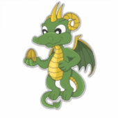 Green Dragon Cartoon Sticker (Voorkant)