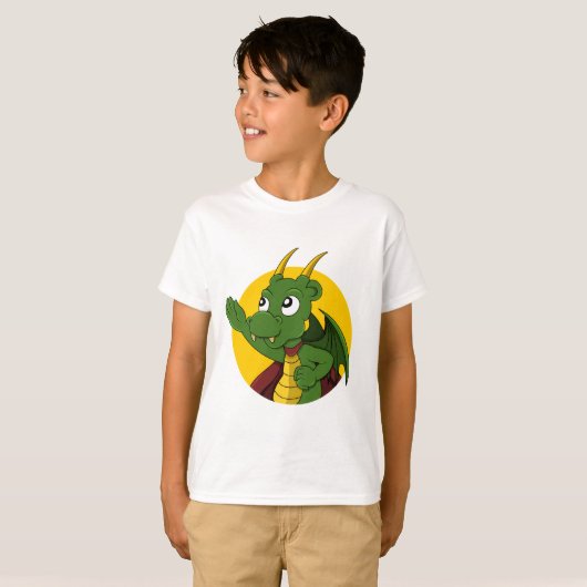 Green dragon cartoon T-Shirt (Voorkant volledig)