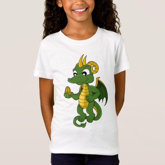 Green dragon cartoon T-Shirt (Voorkant)