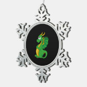 Green dragon cartoon tin sneeuwvlok ornament (Rechts)
