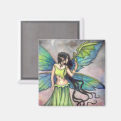 Green Dragon en Fairy Fantasy Art Magneet (Voorkant / Achterkant)