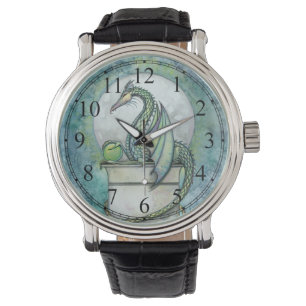 Green Dragon Fantasy Art Horloge