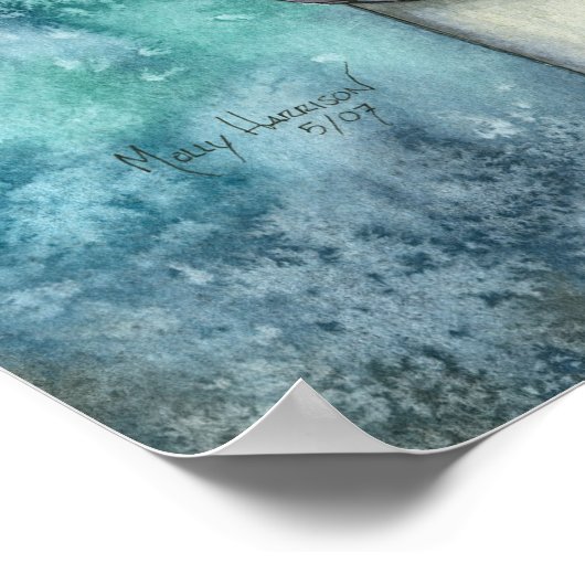 Green Dragon Fantasy Art print van Molly Harrison (Hoek)