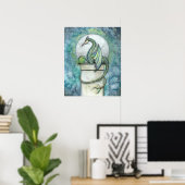 Green Dragon Fantasy Art print van Molly Harrison (Thuiskantoor)