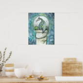 Green Dragon Fantasy Art print van Molly Harrison (Keuken)