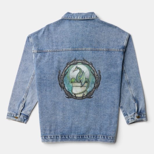 Green Dragon Fantasy Art van Molly Harrison Denim Jacket (Achterkant)