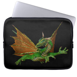 Green Dragon Fantasy Artwork Laptop Sleeve