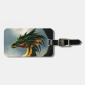 Green Dragon Fantasy Bagagelabel (Voorkant horizontaal)